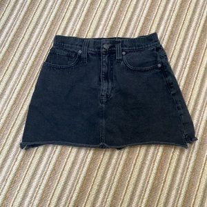 Black washed, denim, mini skirt, madewell, size 25